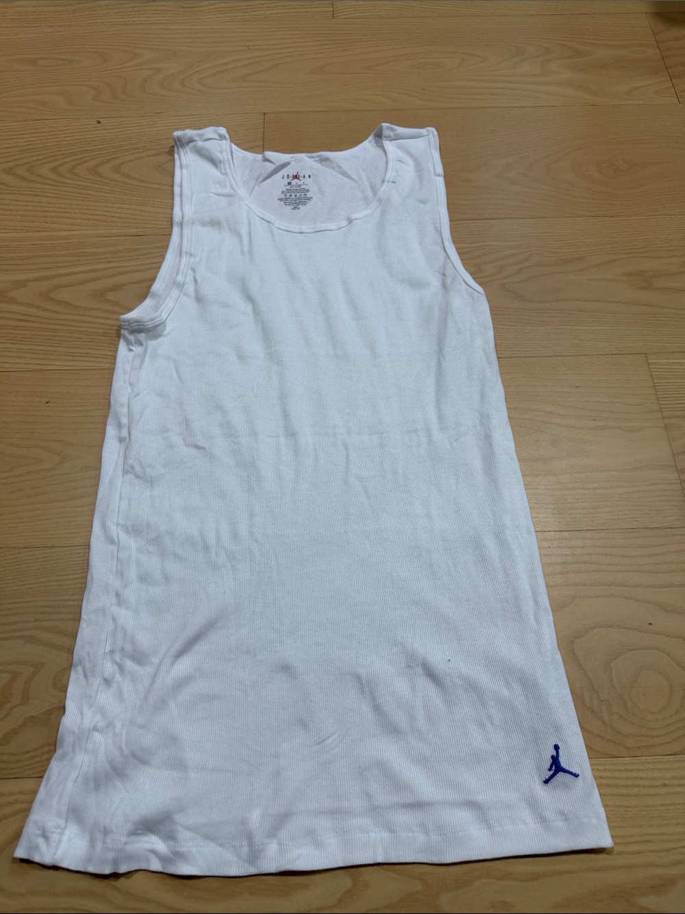 Jordan White Kids Tank with Blue Jumpman Accent